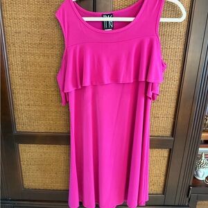 Pink Sleeveless Ruffle Dress